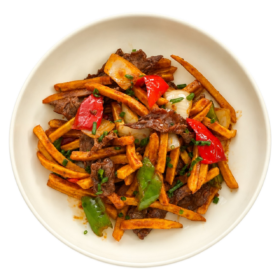 WASABI - Говяжья вырезка с овощами и картофелем фри